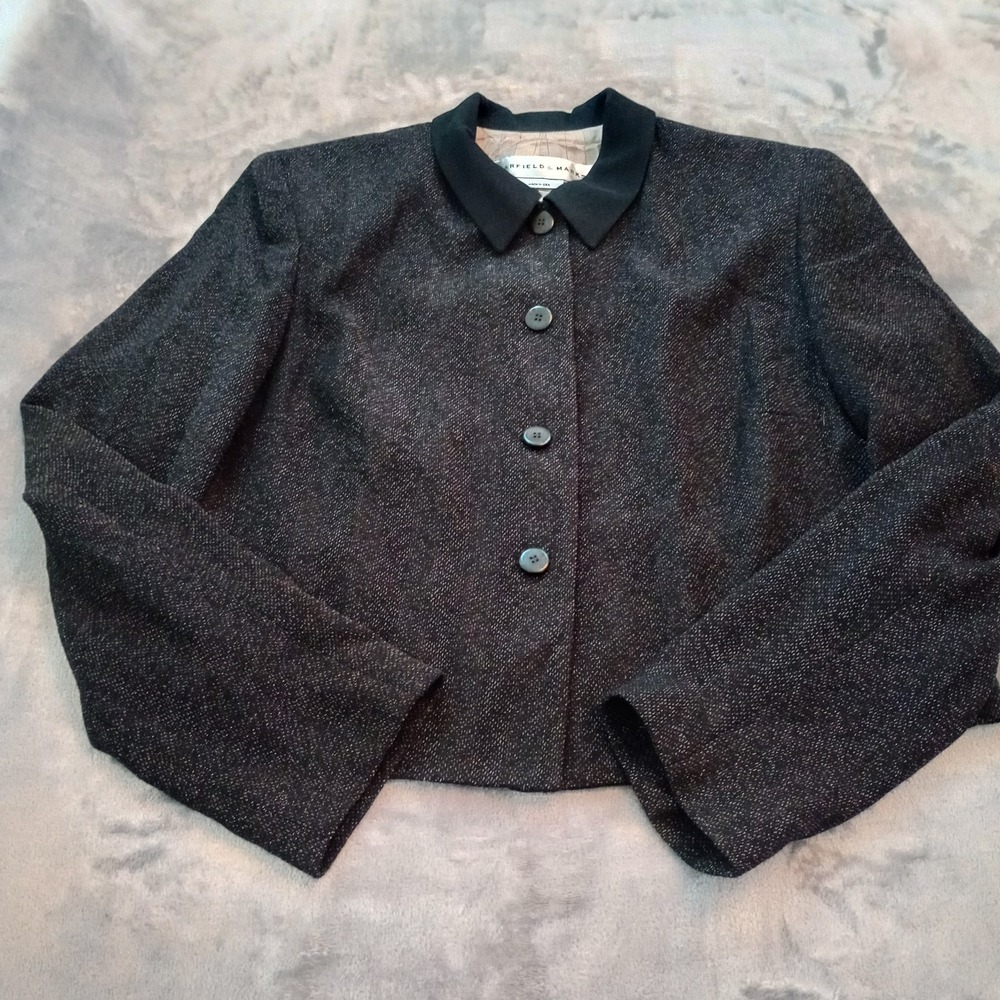 Garfield & Marks Two Tone‎ Bolero Jacket Womens Size 14 Made in USA Quiet Luxury